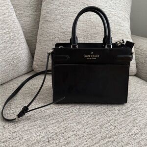 Kate Spade Staci Medium Leather Satchel - Black Women's Bag